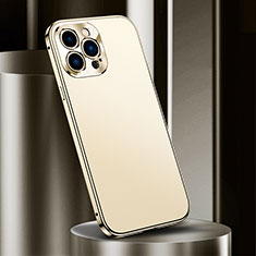 Coque Luxe Aluminum Metal Housse Etui M03 pour Apple iPhone 14 Pro Max Or