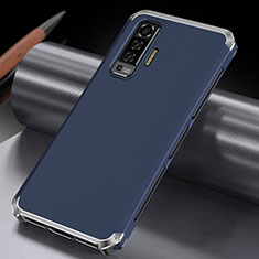 Coque Luxe Aluminum Metal Housse Etui M03 pour Vivo X50 5G Bleu
