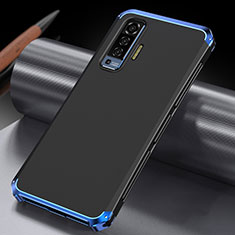 Coque Luxe Aluminum Metal Housse Etui M03 pour Vivo X50 5G Bleu et Noir