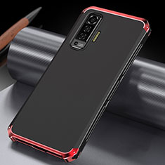 Coque Luxe Aluminum Metal Housse Etui M03 pour Vivo X50 5G Rouge et Noir