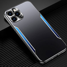 Coque Luxe Aluminum Metal Housse Etui M05 pour Apple iPhone 13 Pro Bleu