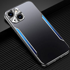 Coque Luxe Aluminum Metal Housse Etui M05 pour Apple iPhone 14 Plus Bleu