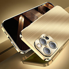 Coque Luxe Aluminum Metal Housse Etui M06 pour Apple iPhone 14 Pro Or