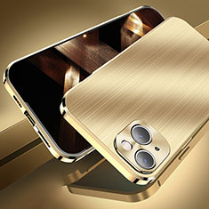 Coque Luxe Aluminum Metal Housse Etui M06 pour Apple iPhone 15 Or