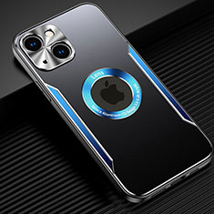 Coque Luxe Aluminum Metal Housse Etui M07 pour Apple iPhone 14 Plus Bleu