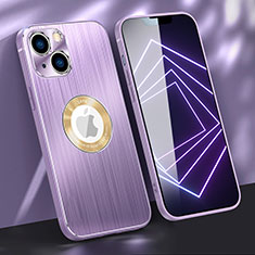 Coque Luxe Aluminum Metal Housse Etui M08 pour Apple iPhone 14 Violet