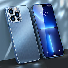 Coque Luxe Aluminum Metal Housse Etui M09 pour Apple iPhone 13 Pro Bleu