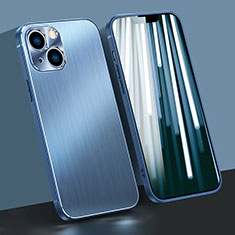 Coque Luxe Aluminum Metal Housse Etui M09 pour Apple iPhone 14 Plus Bleu