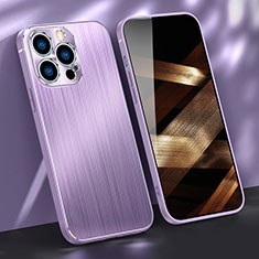 Coque Luxe Aluminum Metal Housse Etui M09 pour Apple iPhone 14 Pro Max Violet