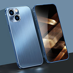 Coque Luxe Aluminum Metal Housse Etui M09 pour Apple iPhone 15 Bleu