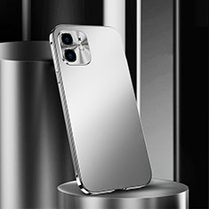Coque Luxe Aluminum Metal Housse Etui N01 pour Apple iPhone 12 Mini Argent