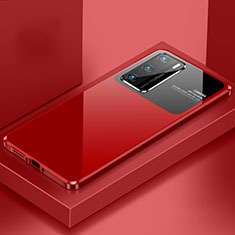 Coque Luxe Aluminum Metal Housse Etui N01 pour Huawei P40 Rouge