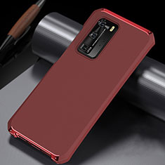 Coque Luxe Aluminum Metal Housse Etui N02 pour Huawei P40 Pro Rouge
