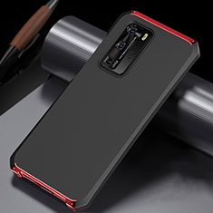 Coque Luxe Aluminum Metal Housse Etui N02 pour Huawei P40 Pro Rouge et Noir