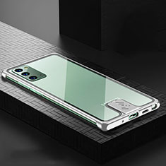 Coque Luxe Aluminum Metal Housse Etui N03 pour Samsung Galaxy Note 20 5G Argent