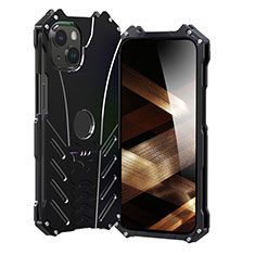 Coque Luxe Aluminum Metal Housse Etui P01 pour Apple iPhone 15 Plus Noir