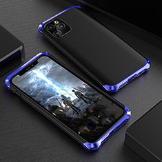 Coque Luxe Aluminum Metal Housse Etui pour Apple iPhone 11 Pro Max Bleu