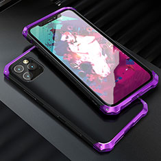 Coque Luxe Aluminum Metal Housse Etui pour Apple iPhone 11 Pro Max Violet