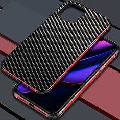 Coque Luxe Aluminum Metal Housse Etui pour Apple iPhone 11 Rouge