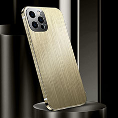 Coque Luxe Aluminum Metal Housse Etui pour Apple iPhone 14 Pro Or