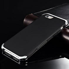 Coque Luxe Aluminum Metal Housse Etui pour Apple iPhone 6 Argent et Noir