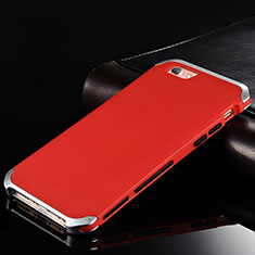 Coque Luxe Aluminum Metal Housse Etui pour Apple iPhone 6S Rouge