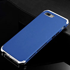 Coque Luxe Aluminum Metal Housse Etui pour Apple iPhone 8 Plus Bleu