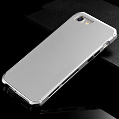 Coque Luxe Aluminum Metal Housse Etui pour Apple iPhone SE (2020) Argent
