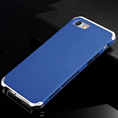 Coque Luxe Aluminum Metal Housse Etui pour Apple iPhone SE (2020) Bleu