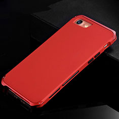 Coque Luxe Aluminum Metal Housse Etui pour Apple iPhone SE (2020) Rouge