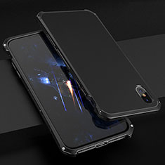Coque Luxe Aluminum Metal Housse Etui pour Apple iPhone X Noir