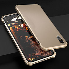 Coque Luxe Aluminum Metal Housse Etui pour Apple iPhone X Or