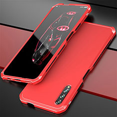 Coque Luxe Aluminum Metal Housse Etui pour Huawei Honor 9X Pro Rouge