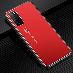 Coque Luxe Aluminum Metal Housse Etui pour Huawei Honor Play4 5G Rouge