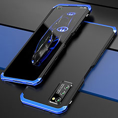 Coque Luxe Aluminum Metal Housse Etui pour Huawei Honor V30 Pro 5G Bleu et Noir