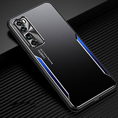 Coque Luxe Aluminum Metal Housse Etui pour Huawei Nova 7 Pro 5G Bleu