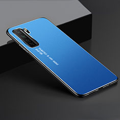 Coque Luxe Aluminum Metal Housse Etui pour Huawei P40 Lite 5G Bleu