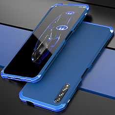 Coque Luxe Aluminum Metal Housse Etui pour Huawei Y9s Bleu