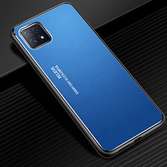 Coque Luxe Aluminum Metal Housse Etui pour Oppo A72 5G Bleu