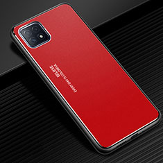 Coque Luxe Aluminum Metal Housse Etui pour Oppo A73 5G Rouge