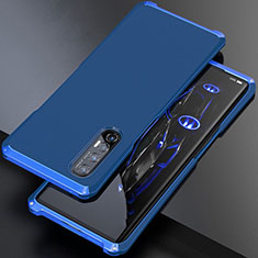 Coque Luxe Aluminum Metal Housse Etui pour Oppo Find X2 Neo Bleu