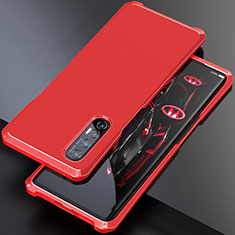 Coque Luxe Aluminum Metal Housse Etui pour Oppo Find X2 Neo Rouge