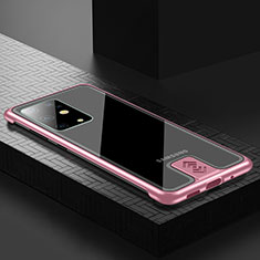Coque Luxe Aluminum Metal Housse Etui pour Samsung Galaxy S20 Plus 5G Or Rose