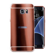 Coque Luxe Aluminum Metal Housse Etui pour Samsung Galaxy S7 Edge G935F Marron