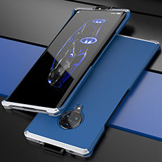 Coque Luxe Aluminum Metal Housse Etui pour Vivo Nex 3 5G Argent et Bleu