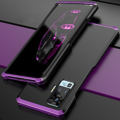 Coque Luxe Aluminum Metal Housse Etui pour Vivo X51 5G Violet