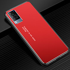 Coque Luxe Aluminum Metal Housse Etui pour Vivo X60 5G Rouge