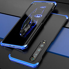 Coque Luxe Aluminum Metal Housse Etui pour Xiaomi Mi 10 Pro Bleu et Noir