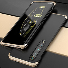 Coque Luxe Aluminum Metal Housse Etui pour Xiaomi Mi 10 Pro Or et Noir