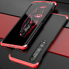 Coque Luxe Aluminum Metal Housse Etui pour Xiaomi Mi 10 Pro Rouge et Noir